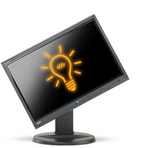 Image of a lightbulb on a monitor
